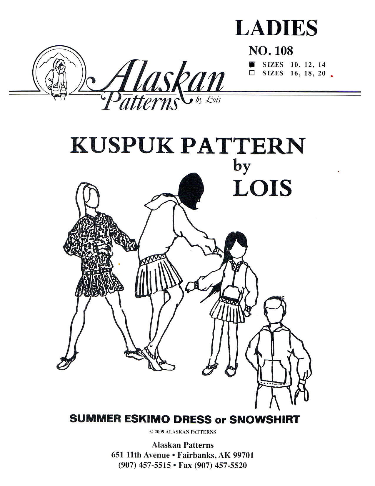 Alaska Native Parka Sewing Pattern